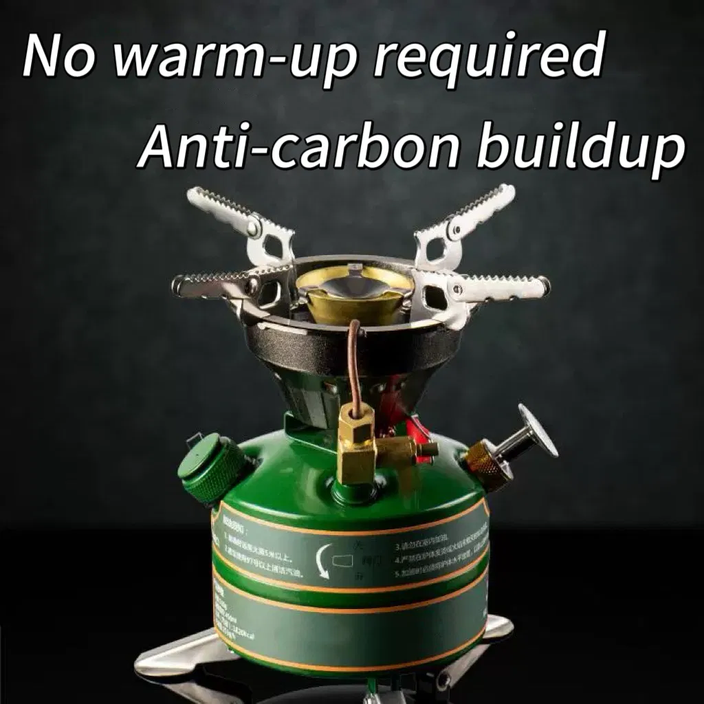 Integrated Gasoline Stove, No Preheating Required, Multi-Functional Portable Gas Stove for Picnics and Camping Mini Cooker