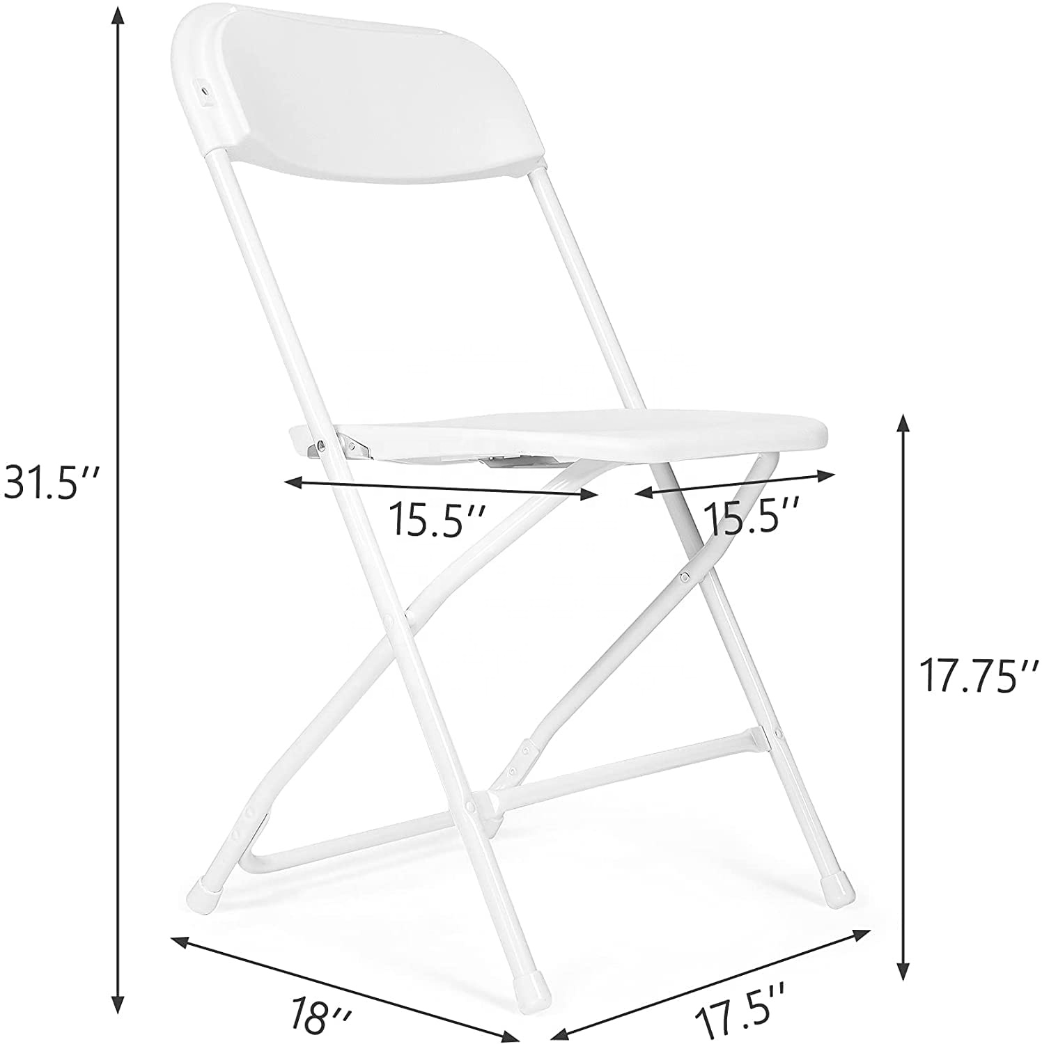 Cheap Outdoor 600 Lbs Weight Capacity Stackable PP Seat Aluminum Steel White Plastic Folding Garden Chair for Events