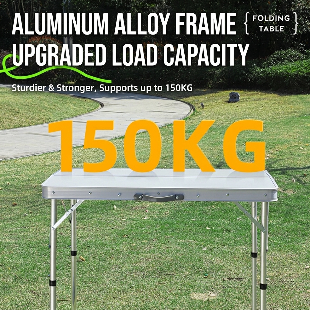 OEM ODM Custom Size Aluminum Folding Camping Table Set 1 Table with 2 Chairs Handheld Suitcase Style for Garden Picnic Travel