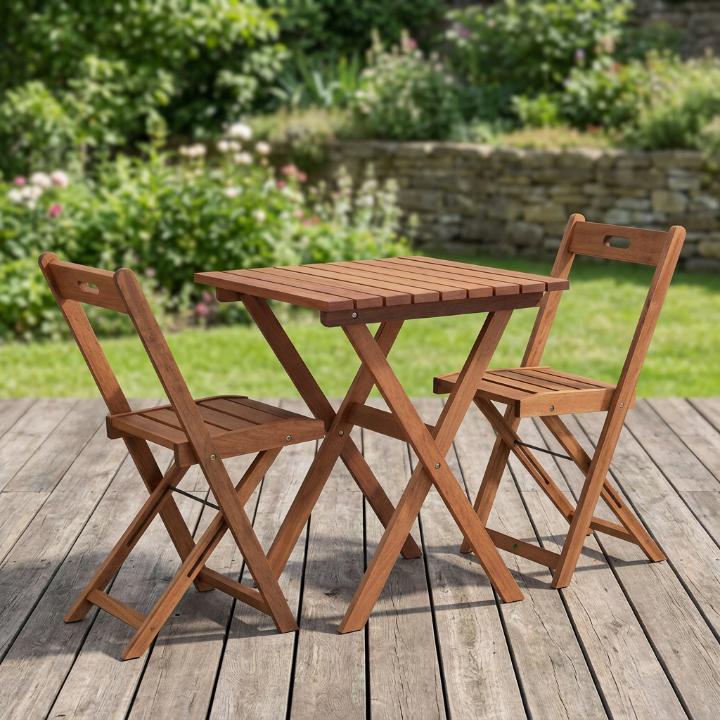 New Design Modern Lightweight Waterproof Folding Bamboo Dining Table with Chair Stool for Bedroom and Outdoor Use