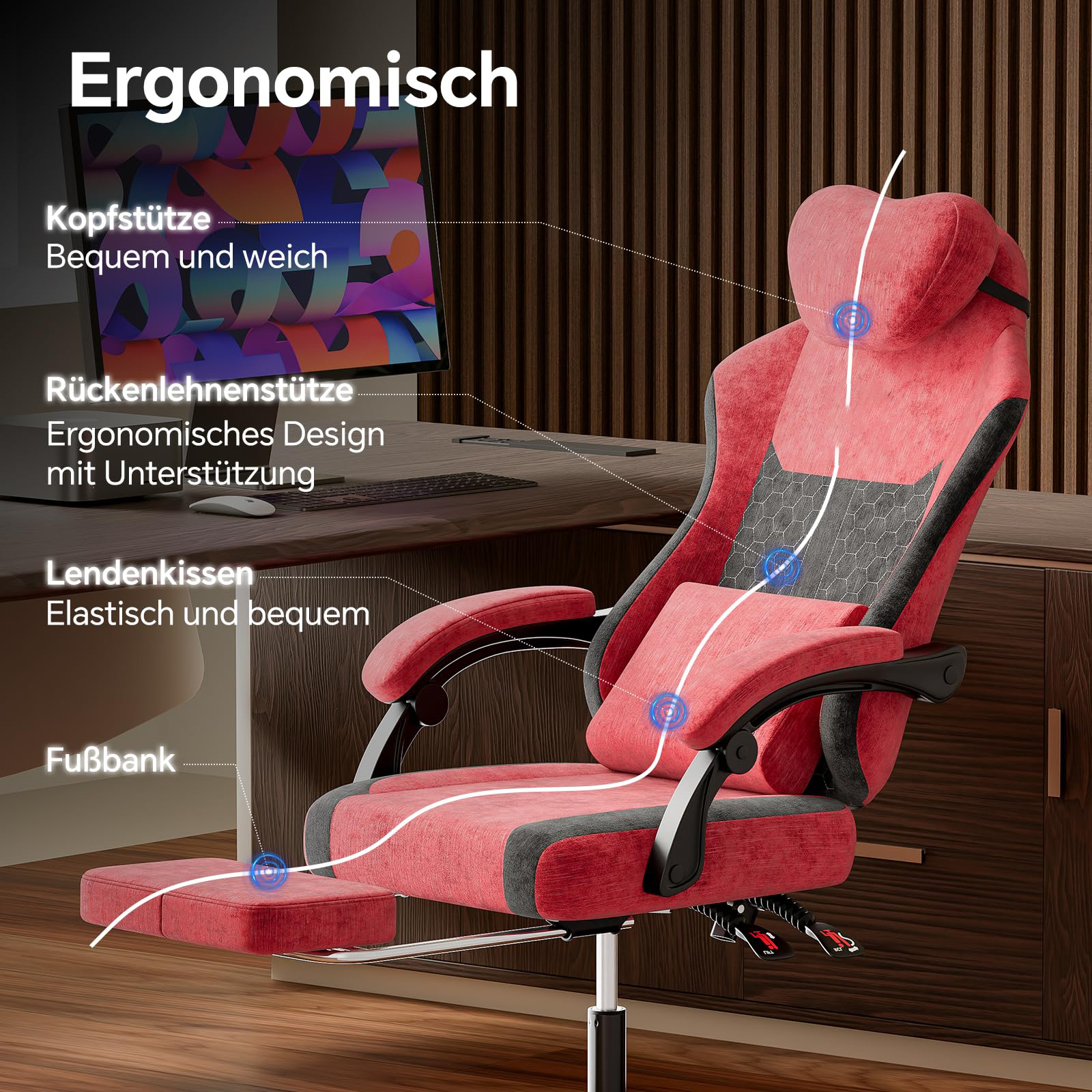 Heavy Duty Foldable Office Furniture Metal Frame Adjust Reclining Floor Pc Massage Swivel Computer Chair for Daily Gaming Users