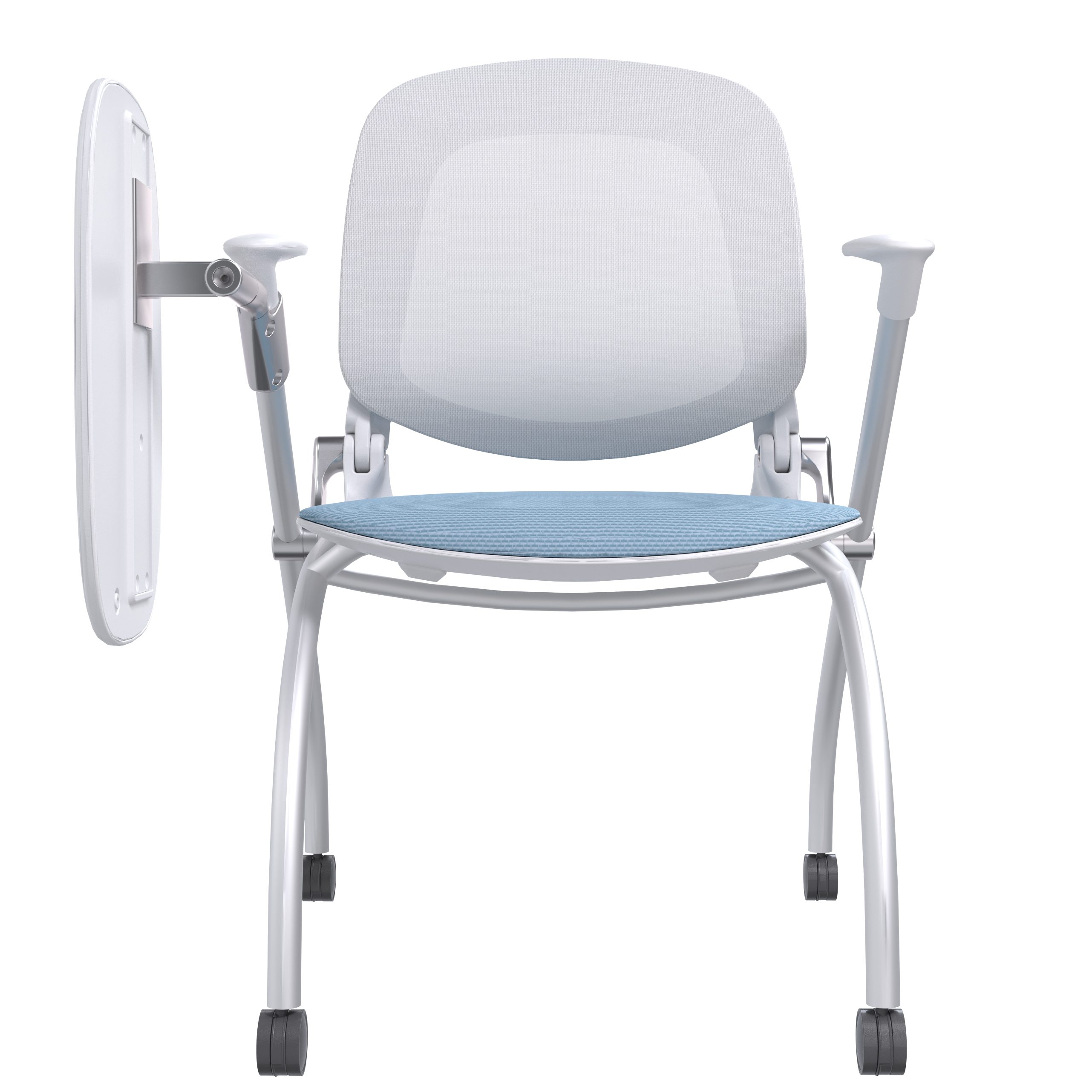 School Office Conference Chair Foldable Mesh Training Chair with Writing Board