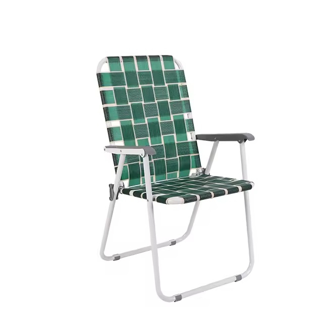 Folding Beach Camping Lawn Web Mesh Patio Chair Breathable Woven Fabric Outdoor Camping Fishing Beach Chair