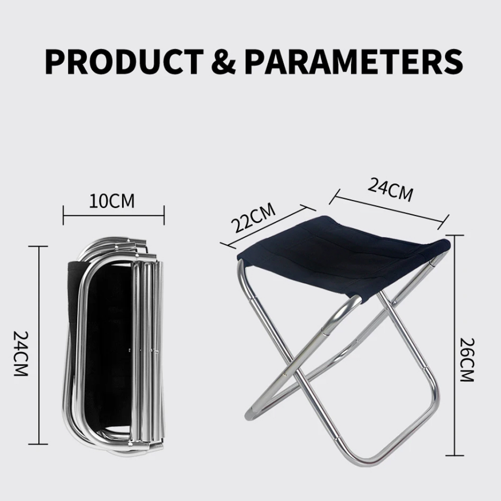 Aluminum Mini Stool Seat Portable Folding Chair Carry Bag for Outdoor Activities-for Fishing Hiking Camping