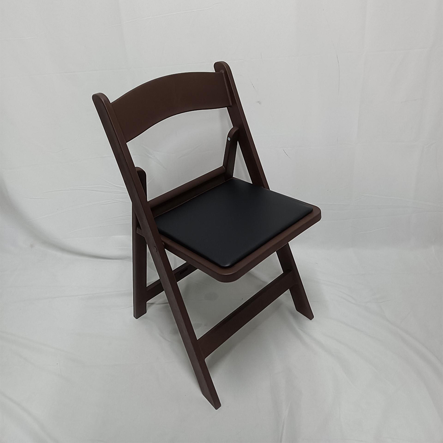 Wholesale Portable Weddings Outdoor Padded Brown Resin Folding Chairs