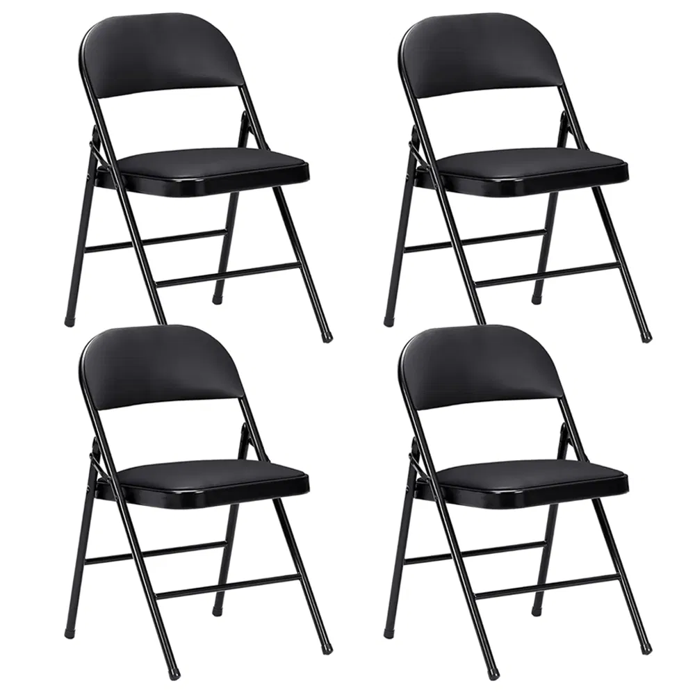 Wholesale Cheap Price Soft Seats Padded Black Metal Folding Chairs for Events