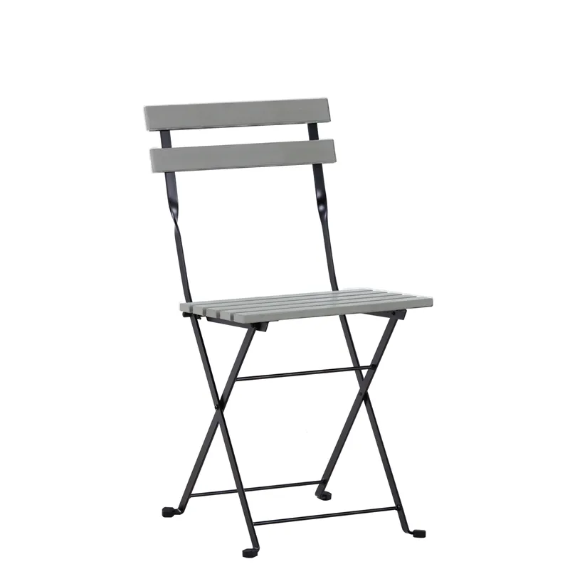 Outdoor Balcony Metal Frame Resin Wood Fold Dinning Chair