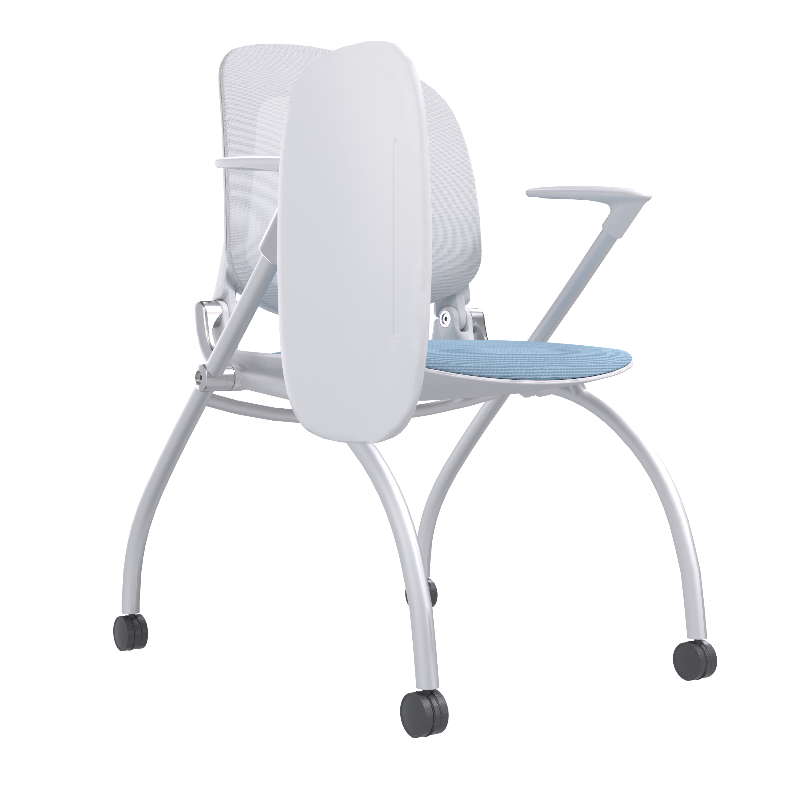School Office Conference Chair Foldable Mesh Training Chair with Writing Board