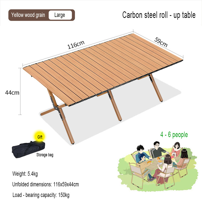 Multisize Portable Outdoor Folding Camping Table Aluminum Alloy &amp; Carbon Steel Picnic Table