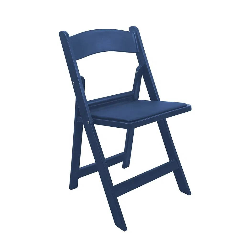 Folding Resin Plastic Chair in Custom Colors: White, Black, Blue, Yellow