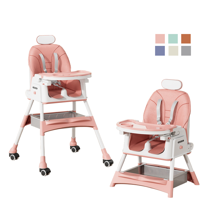 Hot Selling Children's Baby Dining Chair Multifunctional Folding Baby High Chair Adjustable Height Baby Feeding Chair 3-in-1