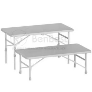 Lightweight White Picnic Table with Integrated Seating for 4