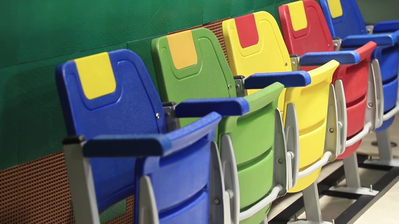 HDPE VIP Foldable Stadium Chair Steel Frame Seats Tip up Seating for Football Basketball Stadium CS-ZZB-GL