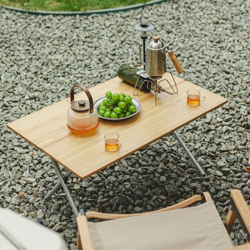 Portable Minimalist Camping Table and Chair Set Folding Outdoor Use Strong Bamboo Desk Zhejiang Origin