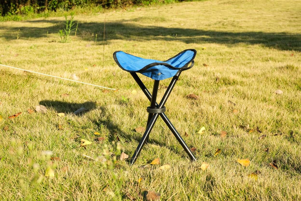 Convenient Stainless Steel Three-Leg Folding Chair Modern Design Mini Camping Stool
