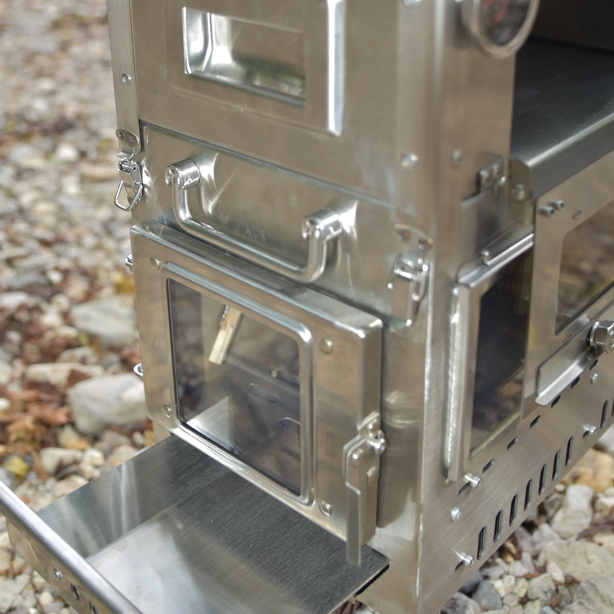 Multi - Functional Wood Burning Camping Stove with Integrated Oven for Hiking &amp; Picnic