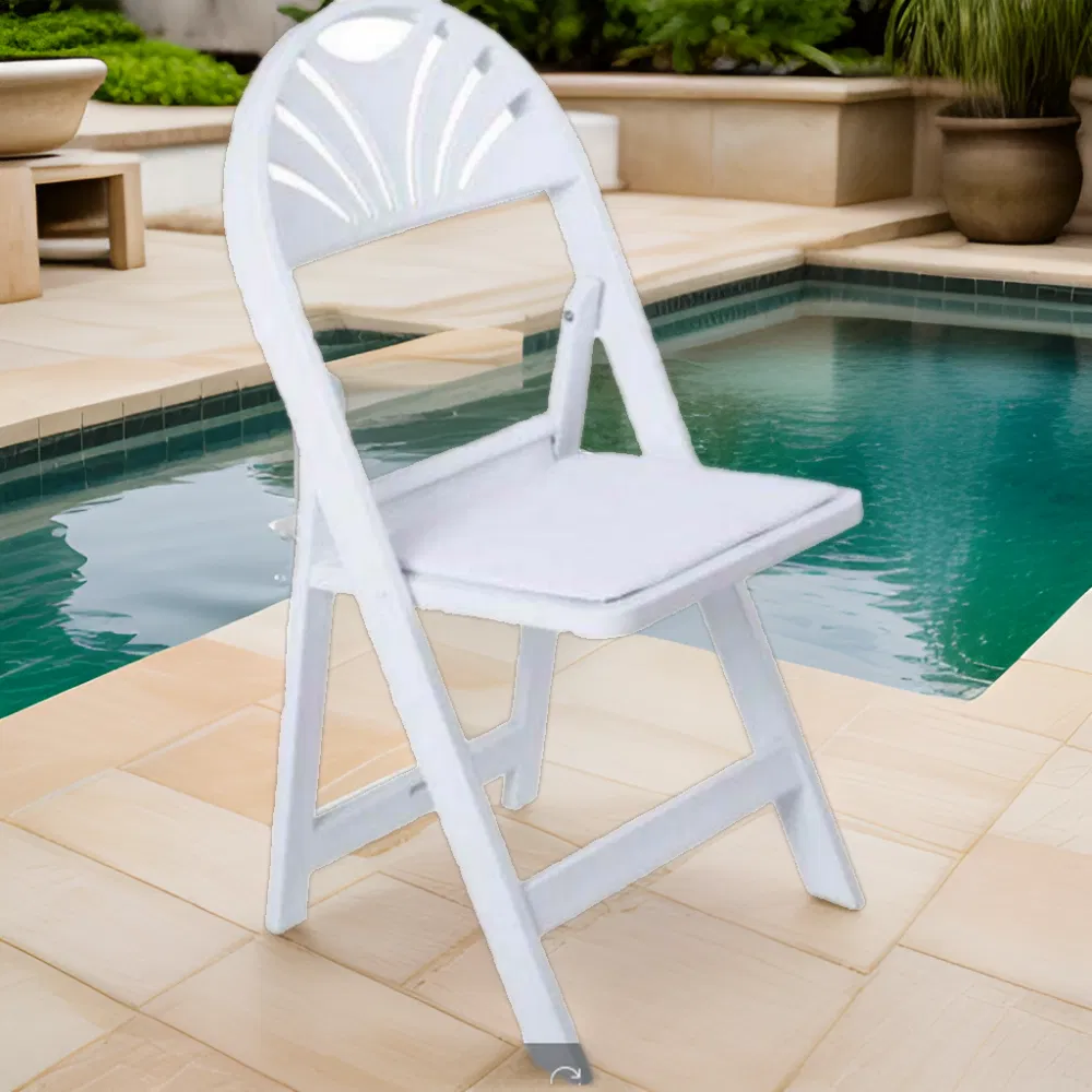 White Resin Folding Chiavari Wimbledon Garden Chair for Outdoor