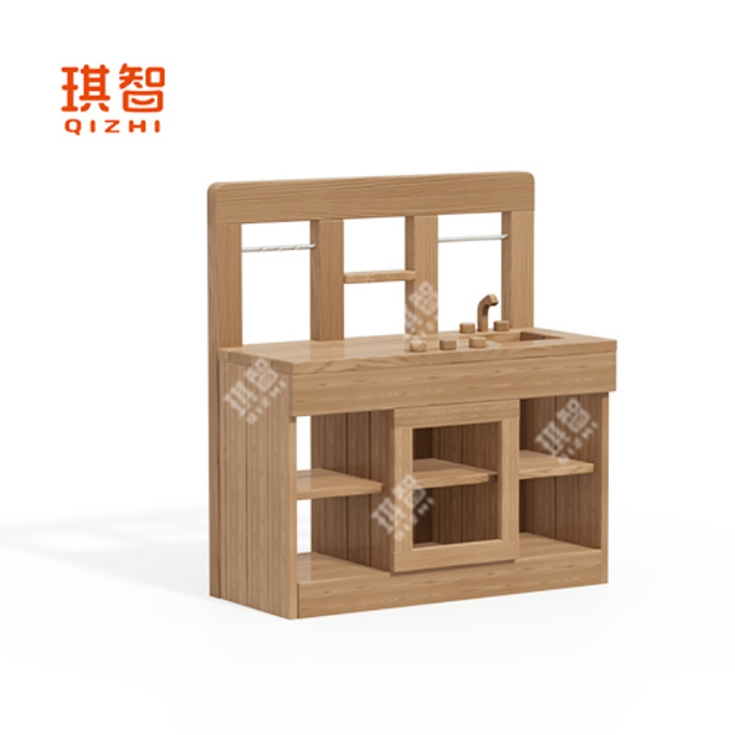 Combined Design Foldable Design Natural Wooden Picnic Table with Umbrella Kindergarten Children Furniture