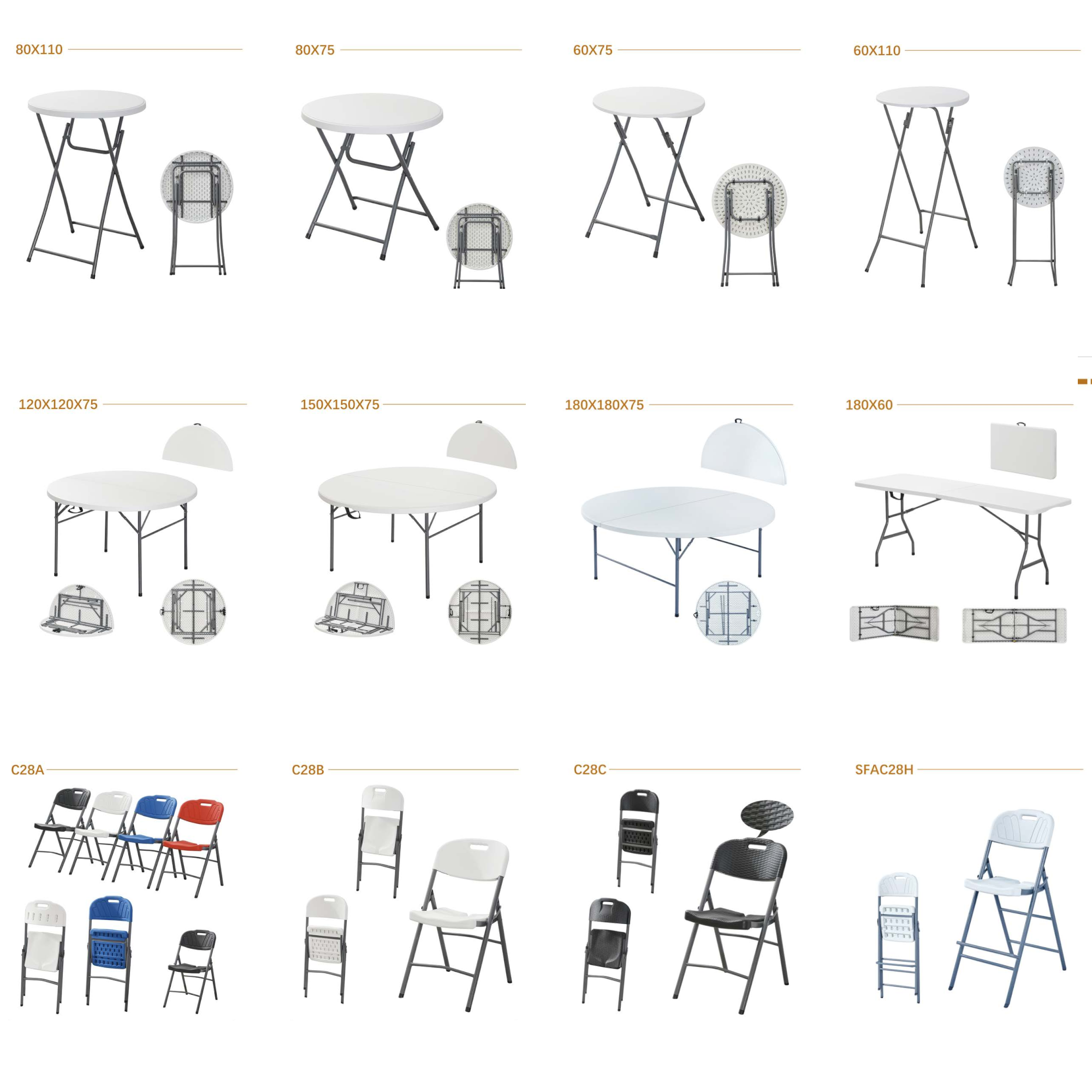 Modern Steel Frame Plastic Conference Portable Mini Outdoor Folding Garden Chair Beach Restaurant Dining Furniture Made in China