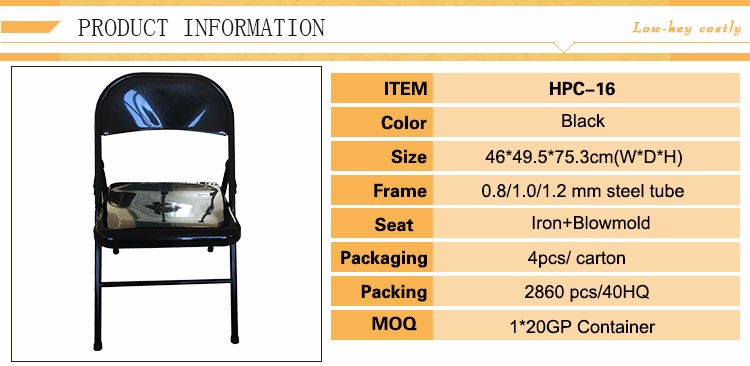 Multi-Application Metal Folding Chair Steel Leisure Chair for Outdoor Bedroom Hotel School Park Apartment Gym Use