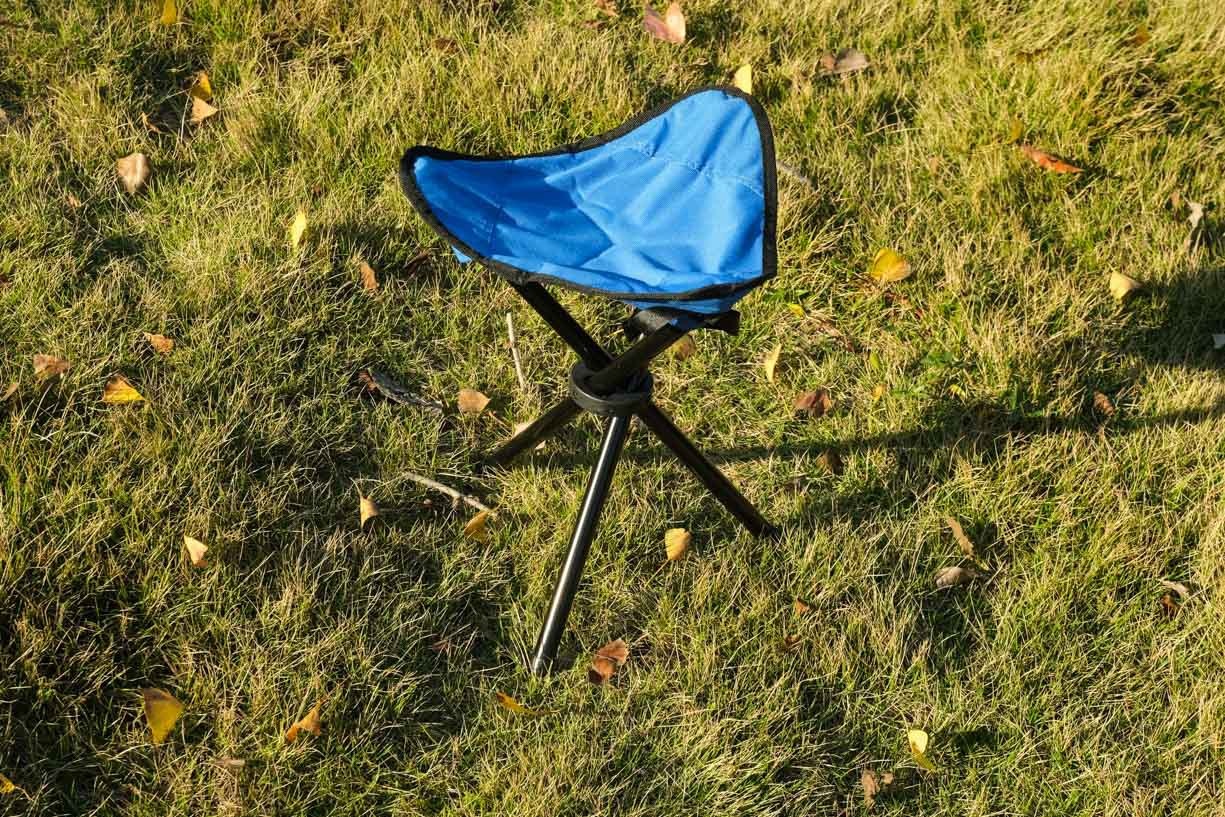 Convenient Stainless Steel Three-Leg Folding Chair Modern Design Mini Camping Stool