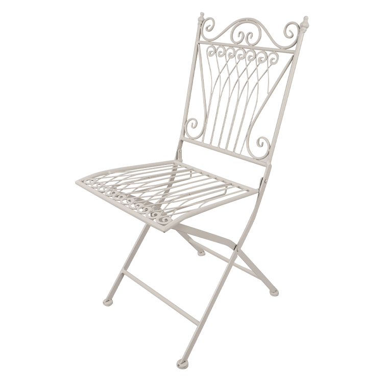 Outdoor Garden Bistro Cafe Vintage Square Metal Wrought Iron Folding Dining Chairs