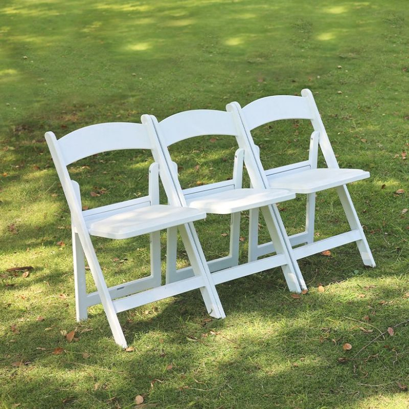 Custom Wedding Hall Furniture Wimbledon White Resin Outdoor Folding Party Foldable Chairs for Events