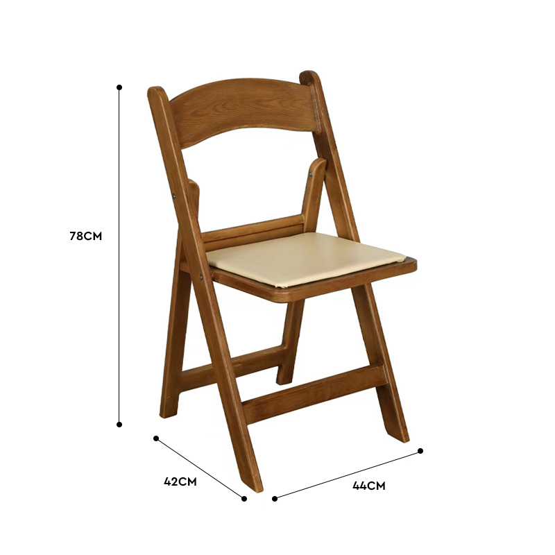 Modern Design Party Events Wimbledon Garden PVC Padded Cushion Resin Folding Chair with Wood Grain