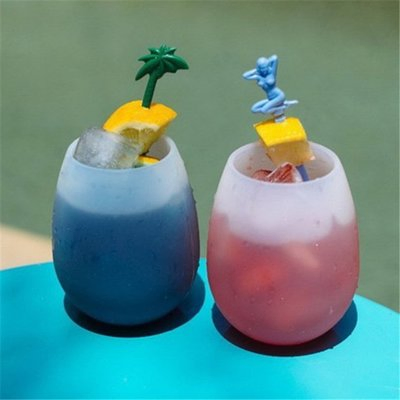 Silicone Retractable Folding Cup Collapsible Drinking Cup Color Change