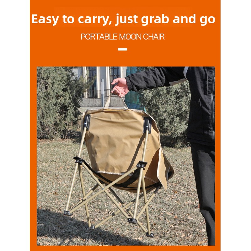 Outdoor Folding Chair Moon Chair Camping Picnic Barbecue Leisure Backrest Portable Fishing Stool Wholesale