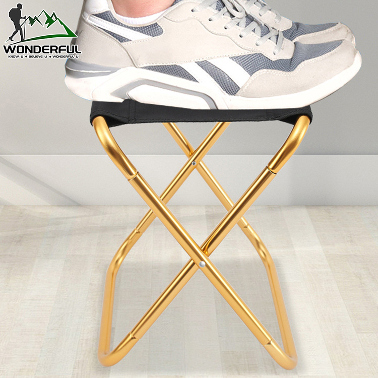 Wholesale Custom Lightweight Portable Metal Garden Chair Foldable Camping Stool Suitable for Outdoor Travel Hiking Fishing