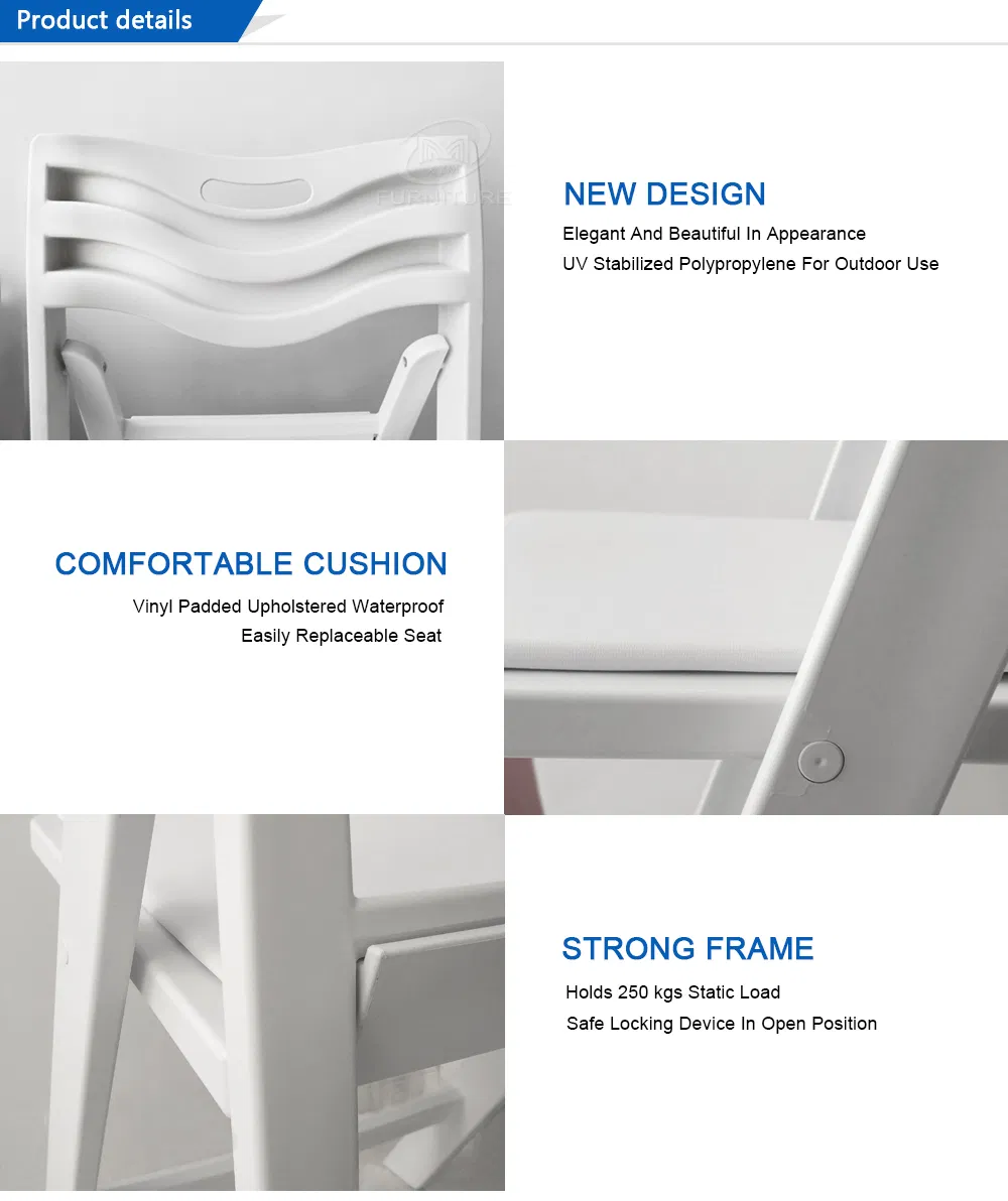 Outdoor Wedding Party Dining Resin Folding Wimbledon Chair Image 2