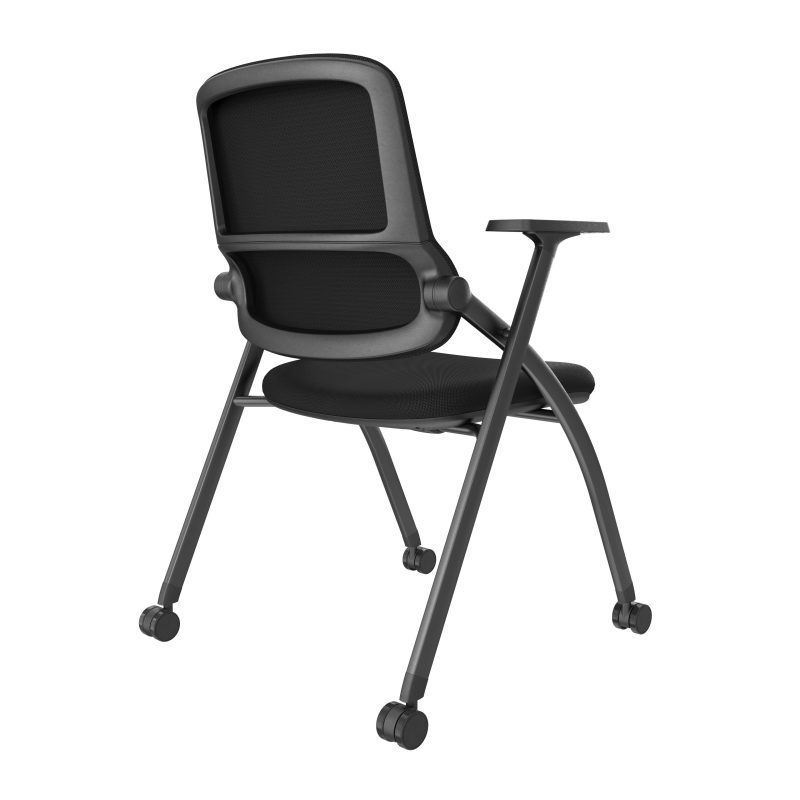 Modern Ergonomic Folding Mesh Office Chair With Adjustable Armrest and Moving Wheels