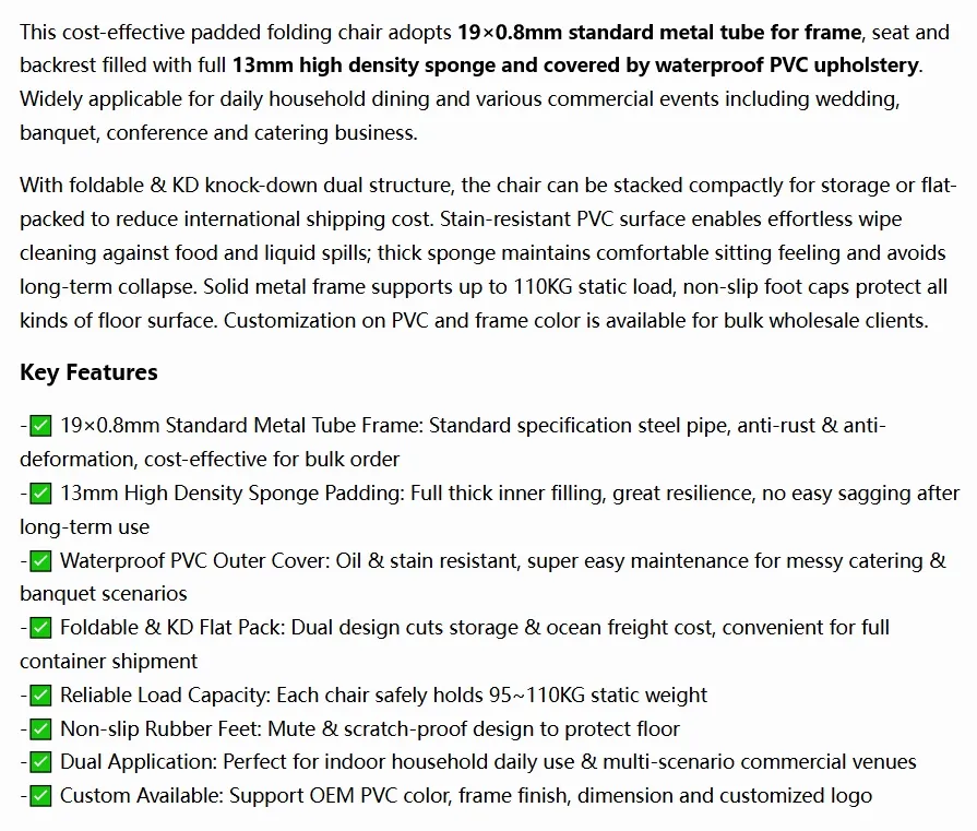 Padded Folding Chair Details and Construction