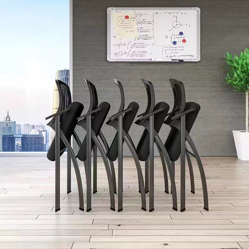 EKL Ergonomic Mesh Folding Training Chair with Writing Board Table for Conference Rooms Studies or Offices