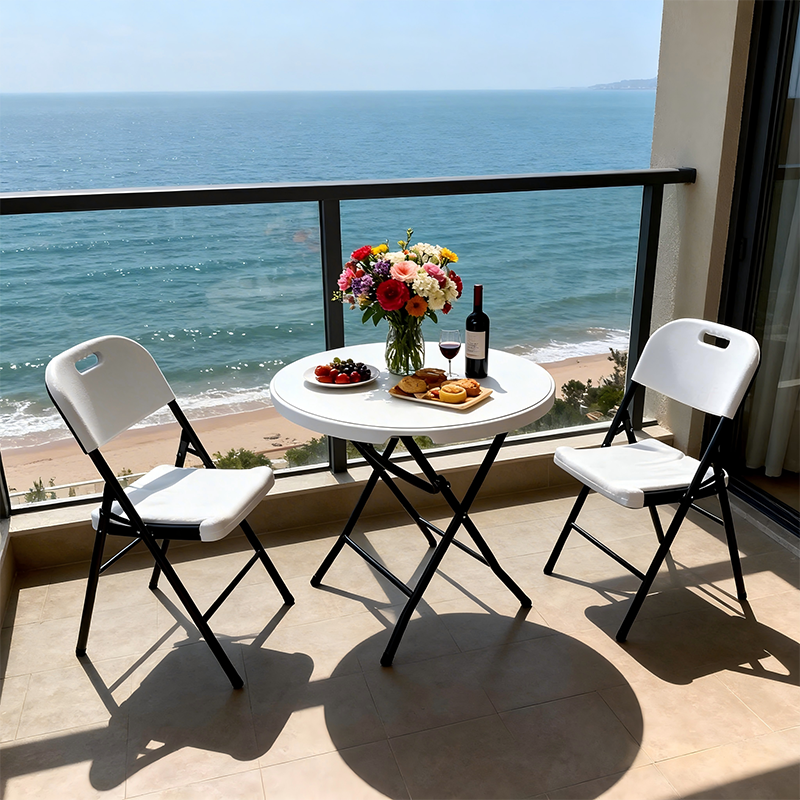 Environmentally Friendly 80Cm Round Folding Table Suitcase Folding Table Portable Outdoor Table