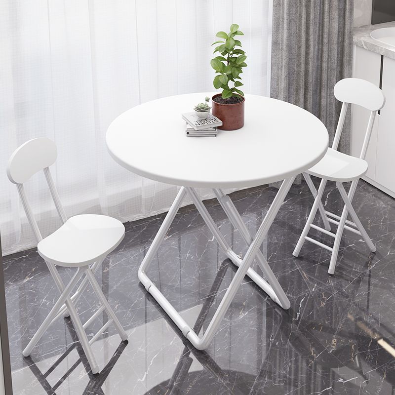 Folding Round Bamboo Dining Table Portable Home Balcony Use Minimalist Modern Design Simple Table Chair Set