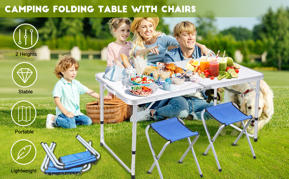 Outdoor Portable Aluminum Foldable Camping Picnic Suitcase Table