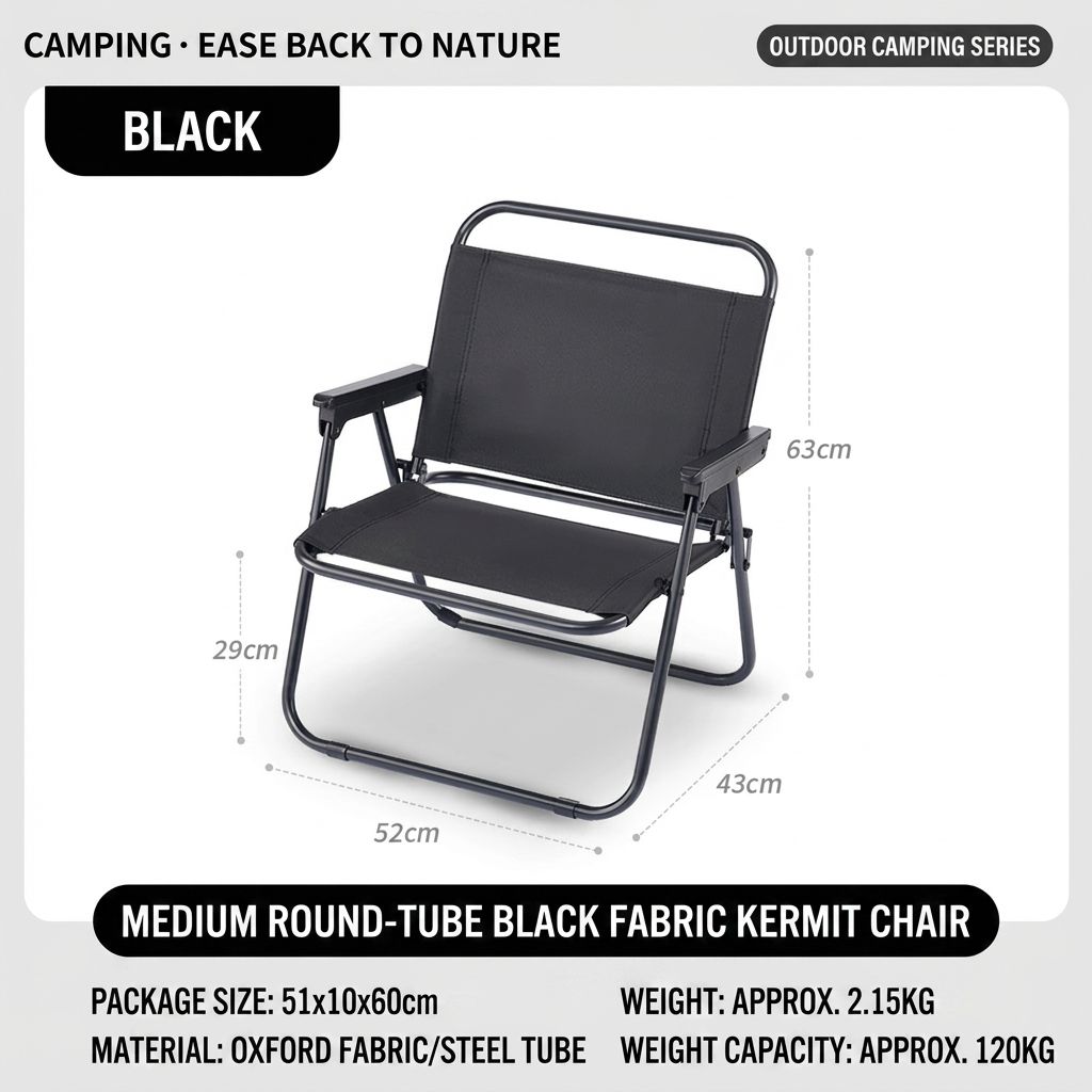 Modern Stainless Steel Folding Camping Egg Roll Table Kermit Chair Set Oxford Fabric Outdoor Garden Beach Picnic BBQ Fishing
