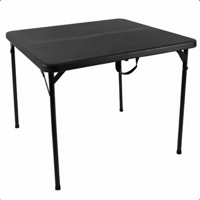Portable Folding Camping Table - Heavy Duty Suitcase Picnic Table for Outdoor BBQ Fishing &amp; Garden Party, Black HDPE Top