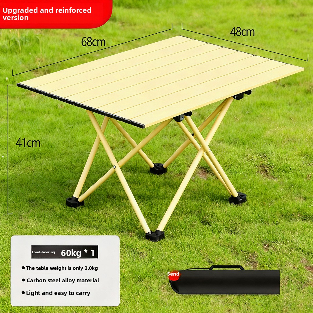 Simple Small Rectangular Folding Table with Folding Legs Egg Roll Design Casual Style Portable Outdoor Night Market Stall Use
