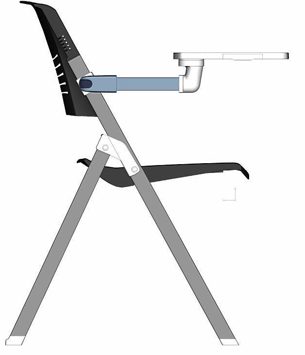 EKL Training Chair with Table Board back view