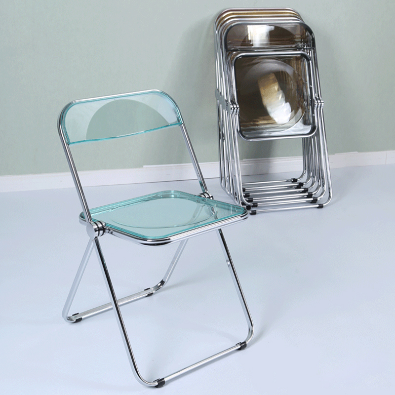 Portable Transparent Crystal Acrylic Stainless Steel Frame Folding Event Chair Plastic Folding Chair