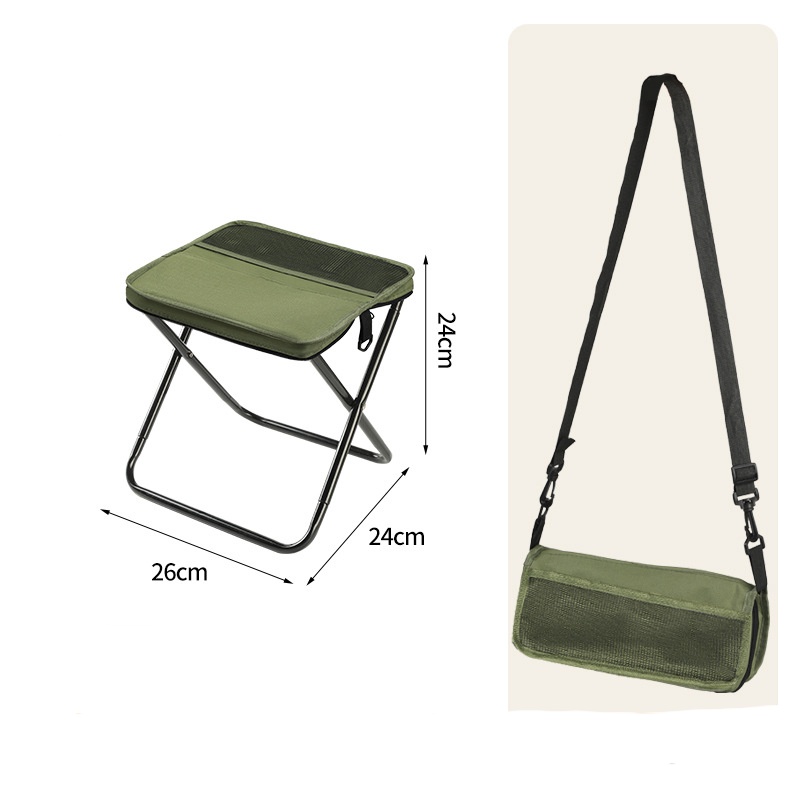 Factory Customized Portable Lightweight Stainless Steel Backpack Style Folding Stool Outdoor Camping Picnic Beach Fishing Garden