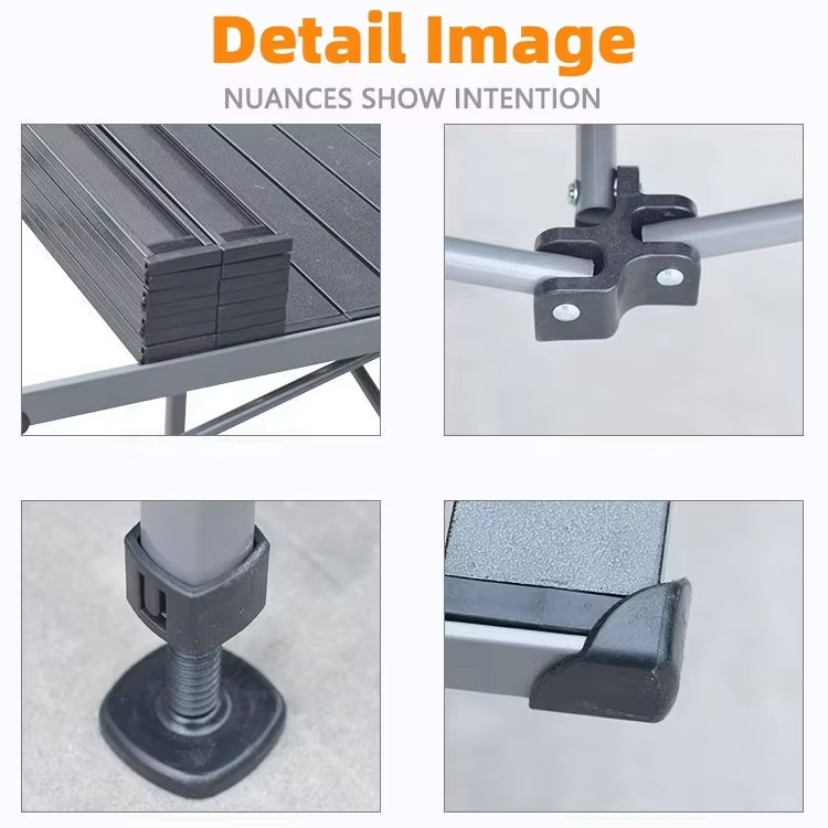 Aluminum Picnic Outdoor Folding Table Egg Roll Table Portable Furniture Camping Barbecue Stall Night Market Rectangular Desk
