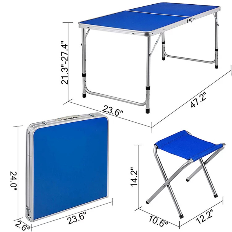 Hot Sell Outdoor Folding Camping Table and Chair Set Aluminum Suitcase Table with Chairs