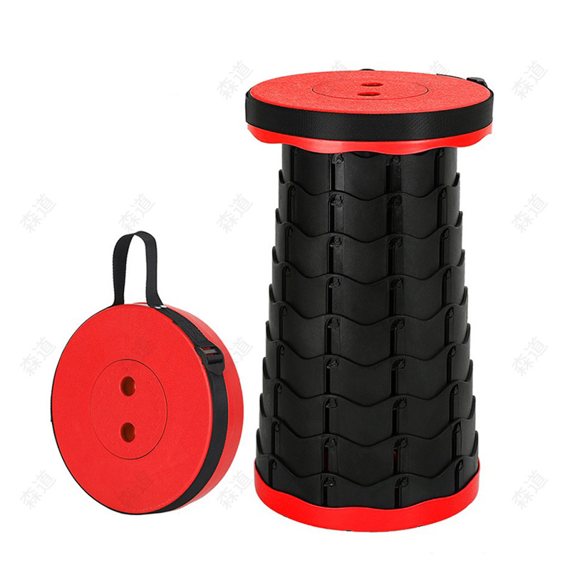 Outdoor Sturdy Portable Plastic Folding Telescopic Seats Round Folding Stool Portable Collapsible Stools