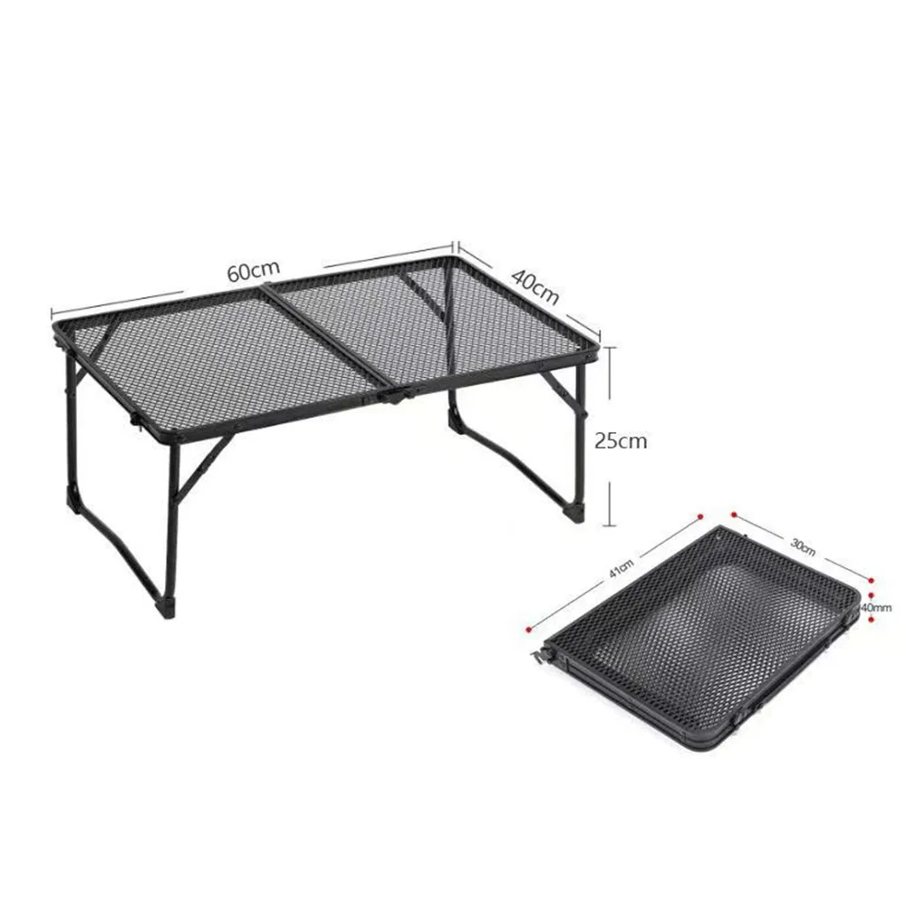 Lightweight Folding Metal Mesh Camping Table Portable Outdoor Picnic Table