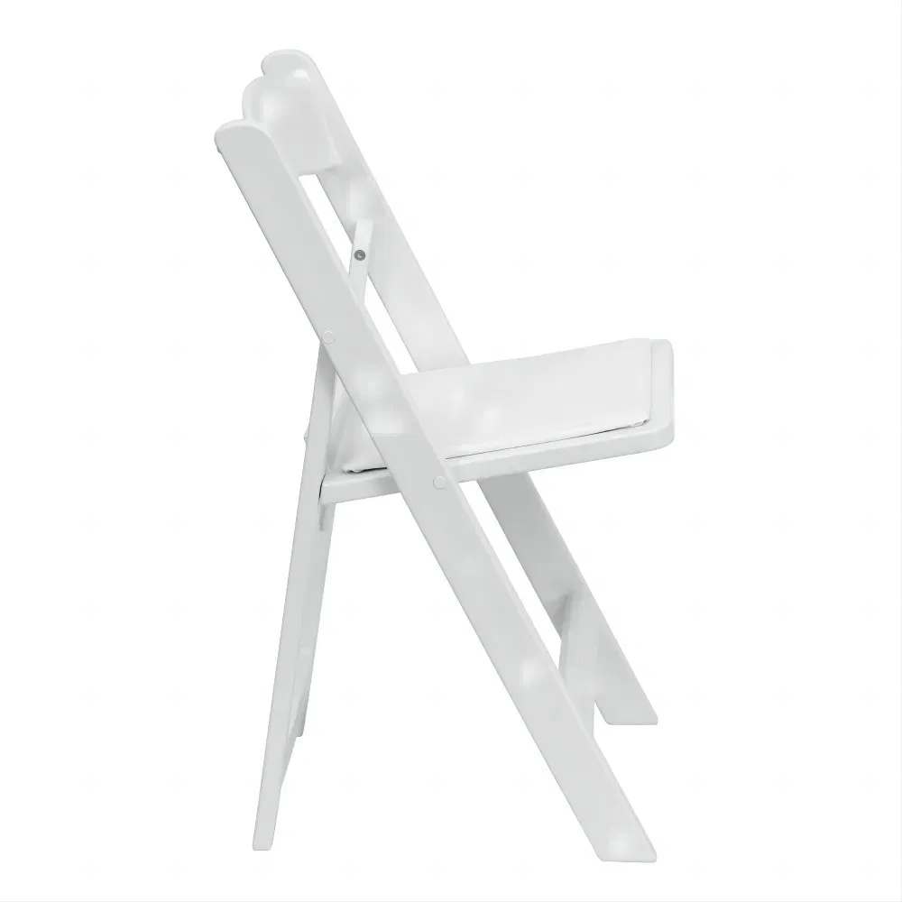 Folding Resin Plastic Chair in Custom Colors: White, Black, Blue, Yellow