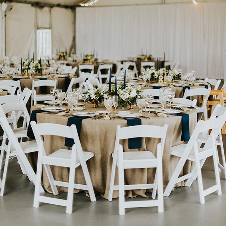 White Cheap Plastic Metal Foldable Table and Folding Chairs Prices Outdoor Wedding Fold Wimbledon Chair for Events Party
